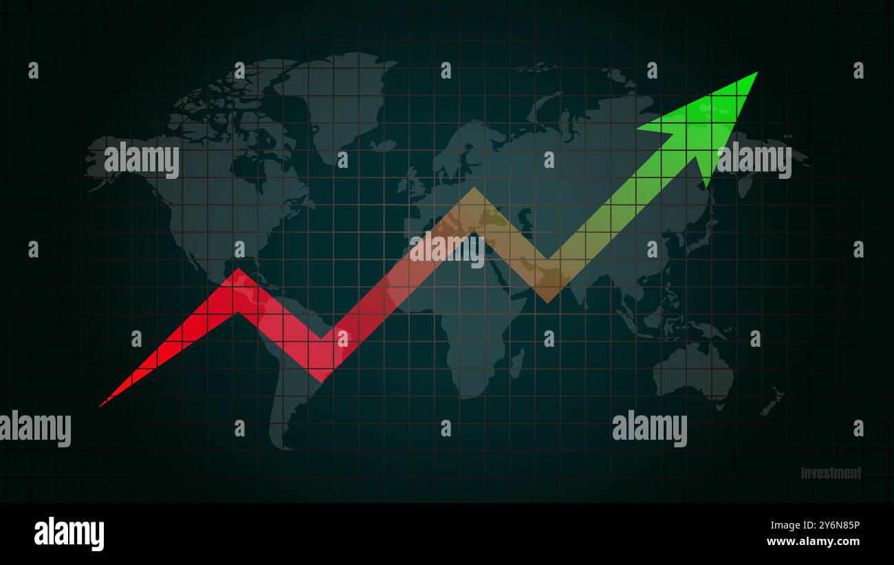 Mercato azionario astratto, visualizzazione infografica. Grafico finanziario con grafici a linee di tendenza e candele. Rete futuristica o analisi aziendale Illustrazione Vettoriale
