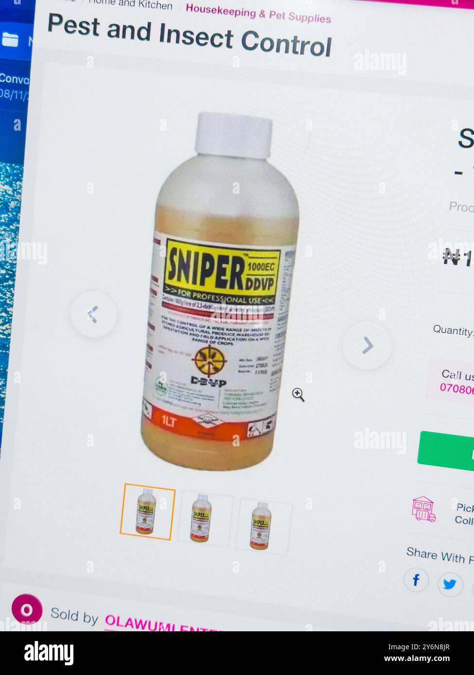 Schermata di un sito Web di vendita di Sniper 1000 EC DDVP Foto Stock