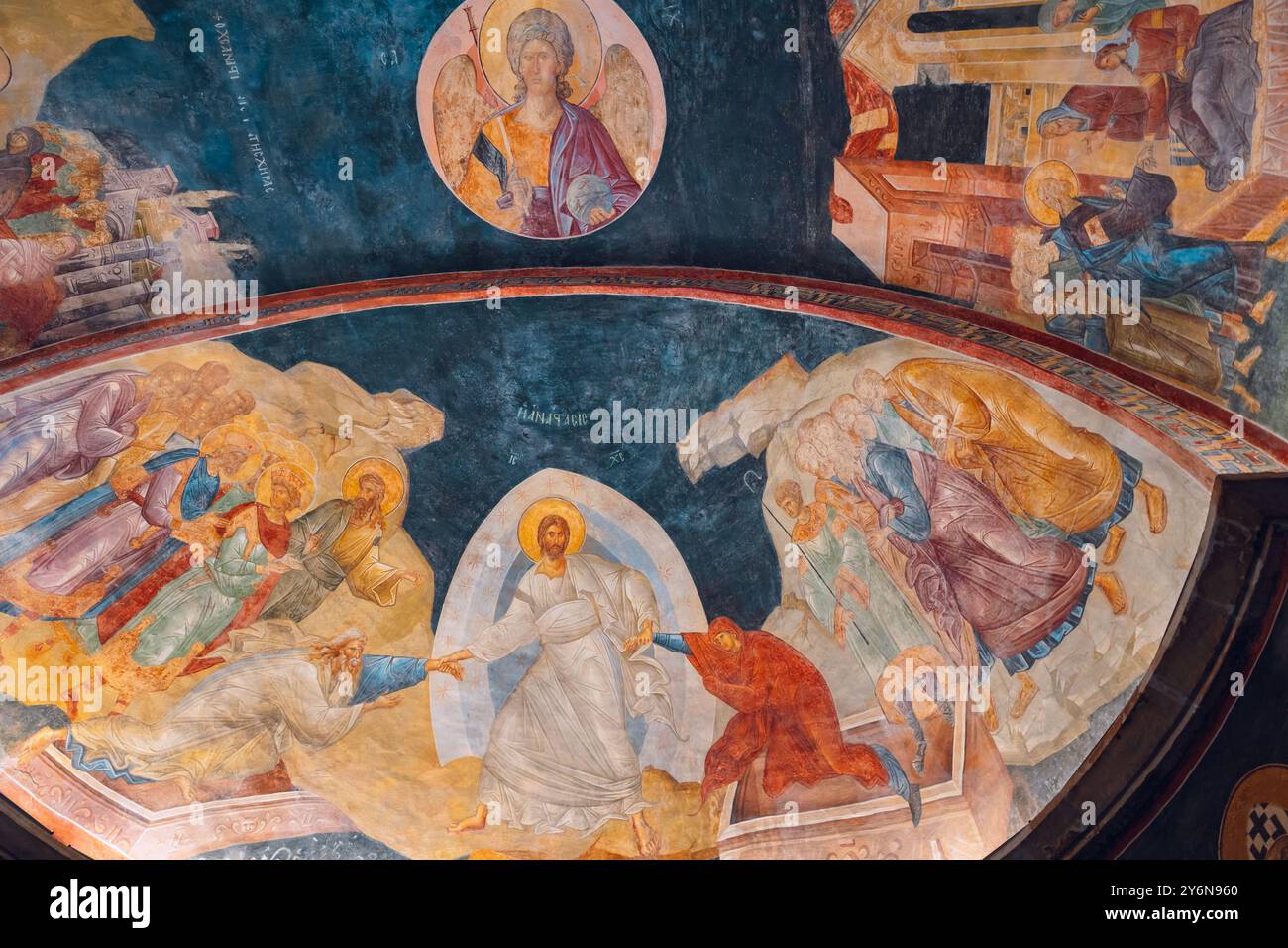 L'Anastasis fresco in parecclesione della chiesa di Chora o Kariye Camii. Istanbul Turchia - 8.17.2024 Foto Stock