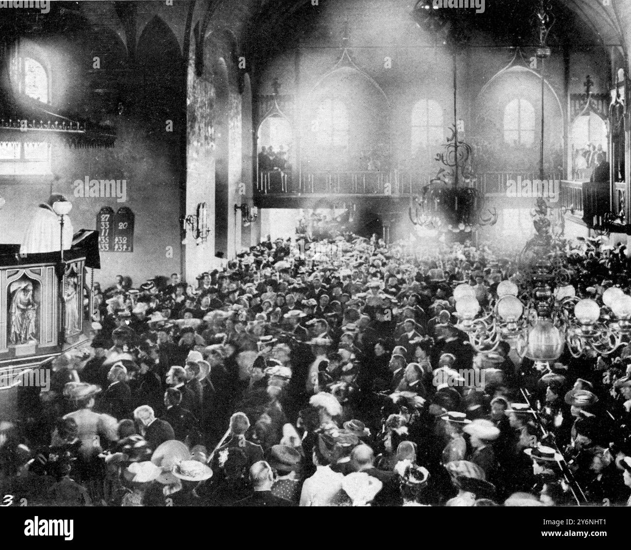 Il grande atto di separazione della Norvegia, scene dello scioglimento il proclama dello scioglimento pubblicato nella Chiesa del nostro Salvatore su Whit Sunday Christiania 9 giugno 1905 Foto Stock