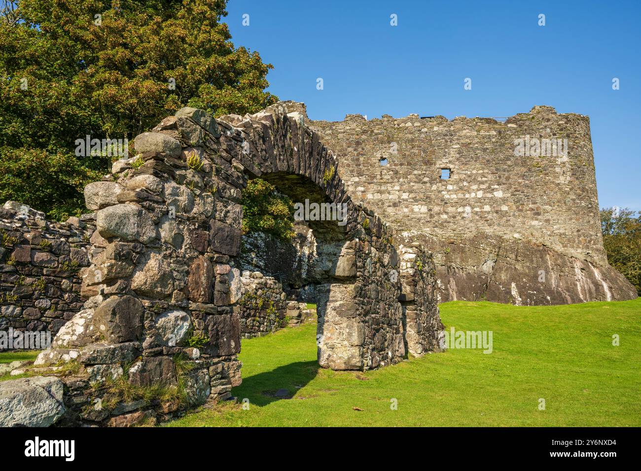 Dunstaffnage Castle and Chapel, vicino Oban, Argyll e Bute, Scozia, Regno Unito Foto Stock
