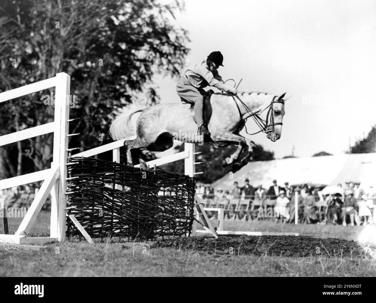New Forest Show al Totton Hon Pamela Digby nella classe 1933 di salto per bambini Foto Stock