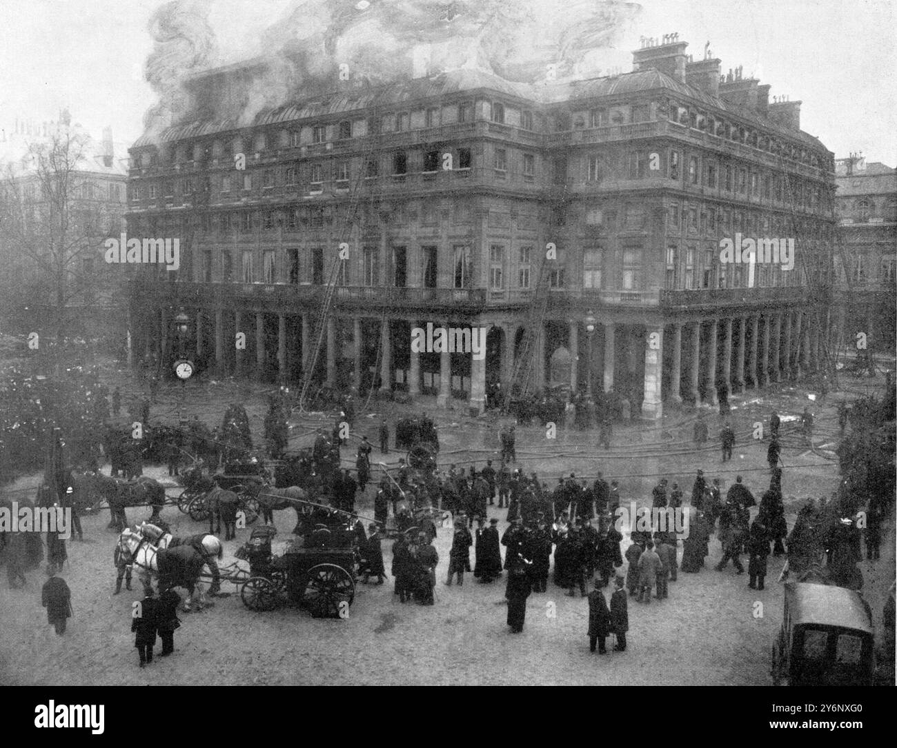 L'incendio della Comedie Francaise. La scena del fuoco. 17 marzo 1900 Foto Stock