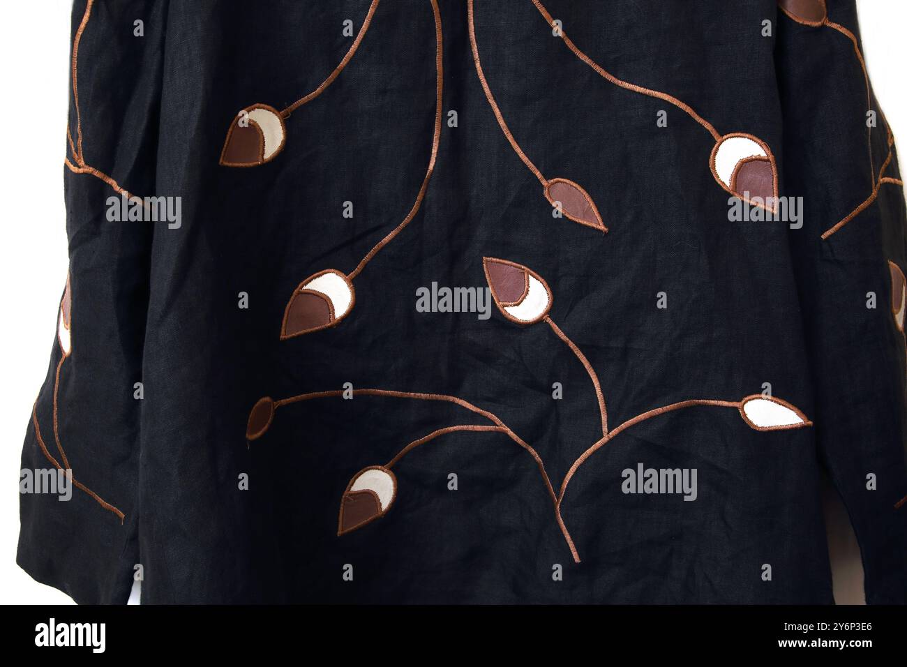 Giacca/blusa aperta in pelle Renardeau, designer greco Foto Stock