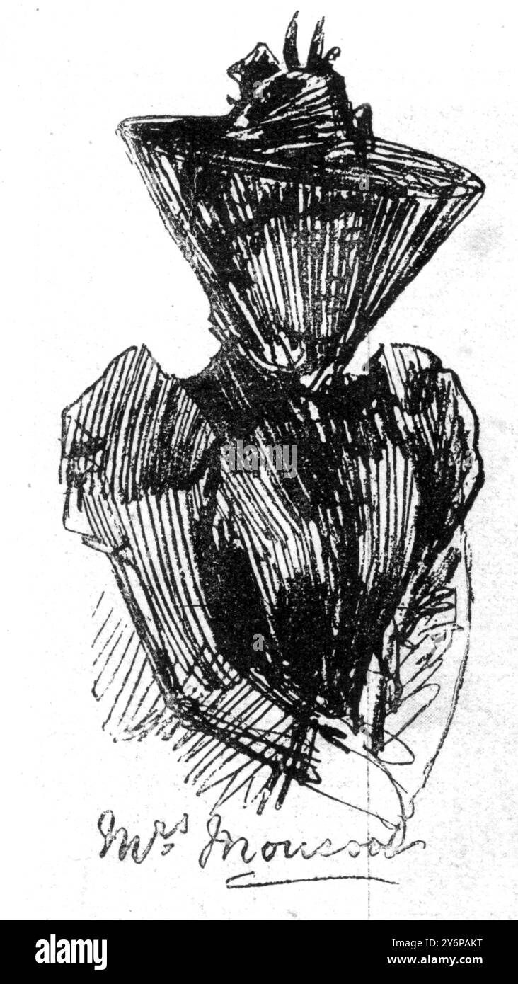 Il caso Ardlamont - scena nella High Court of Justiciary . Edimburgo : Mrs Monson The Ardlamont Murder (noto anche come The Ardlamont Mystery and the Monson Case [1]), che ebbe luogo ad Argyll, in Scozia, il 10 agosto 1893, diede origine a due casi giudiziari di alto profilo: Un processo per omicidio a Edimburgo (HM Advocate V Monson), e un processo per diffamazione a Londra (Monson V Tussauds Ltd) l'anno successivo. Alfred John Monson ricevette il verdetto scozzese di "non provata" nel suo processo alla Corte Suprema per l'omicidio di Cecil Hambrough. Poi, nel 1894, citò in giudizio Madame Tussauds per diffamazione e fu awa Foto Stock