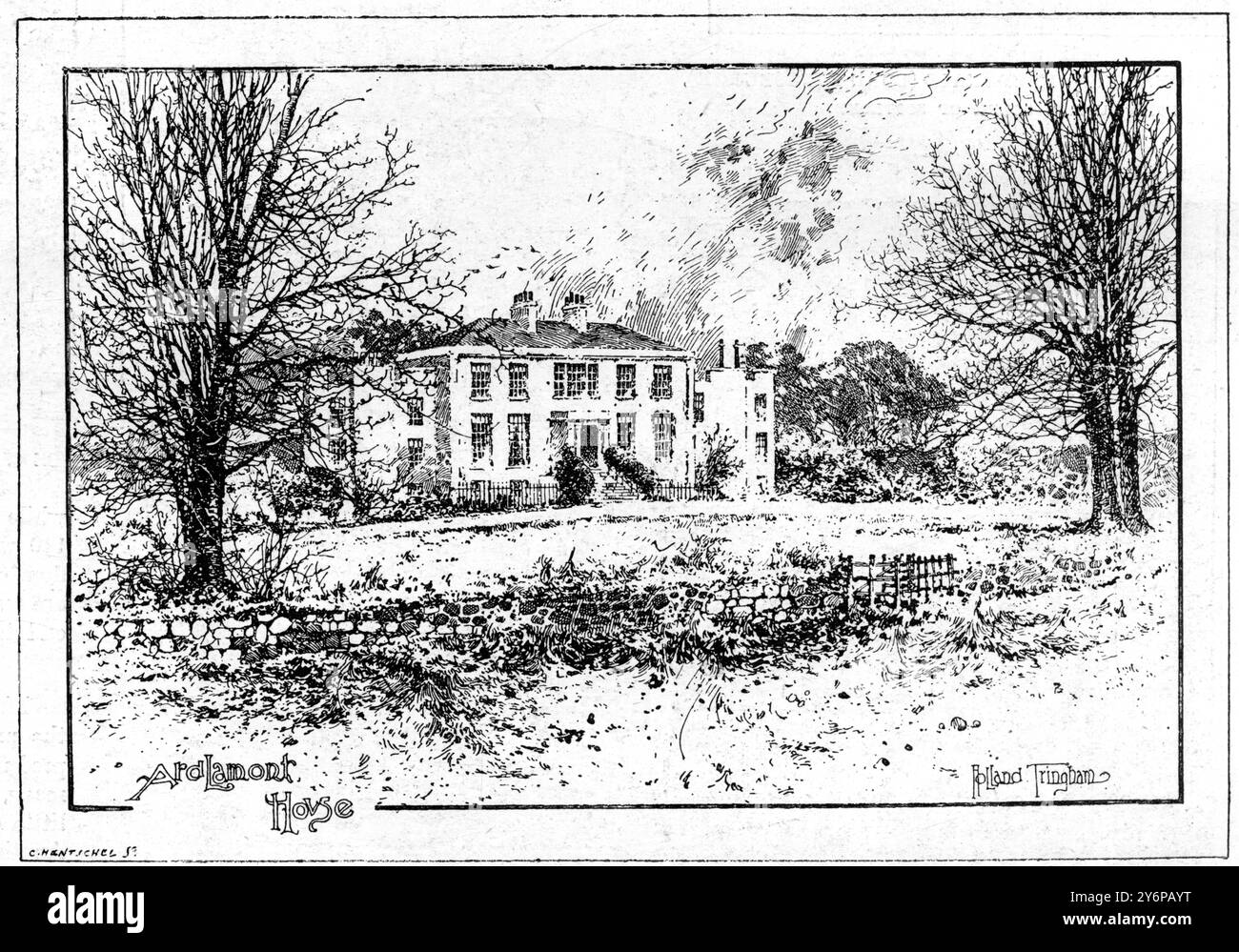 Il processo per omicidio di Ardlamont in Scozia, Ardlamont House l'omicidio di Ardlamont (noto anche come il mistero di Ardlamont e il caso Monson [che si è svolto ad Argyll, in Scozia, il 10 agosto 1893, ha dato origine a due casi giudiziari di alto profilo: un processo per omicidio a Edimburgo (HM Advocate V Monson) e un processo per diffamazione a Londra (Monson V Tussauds Ltd) l'anno successivo. Alfred John Monson ricevette il verdetto scozzese di "non provata" nel suo processo alla Corte Suprema per l'omicidio di Cecil Hambrough. Poi, nel 1894, citò in giudizio Madame Tussauds per diffamazione e gli fu assegnata una farthing (il po più basso Foto Stock