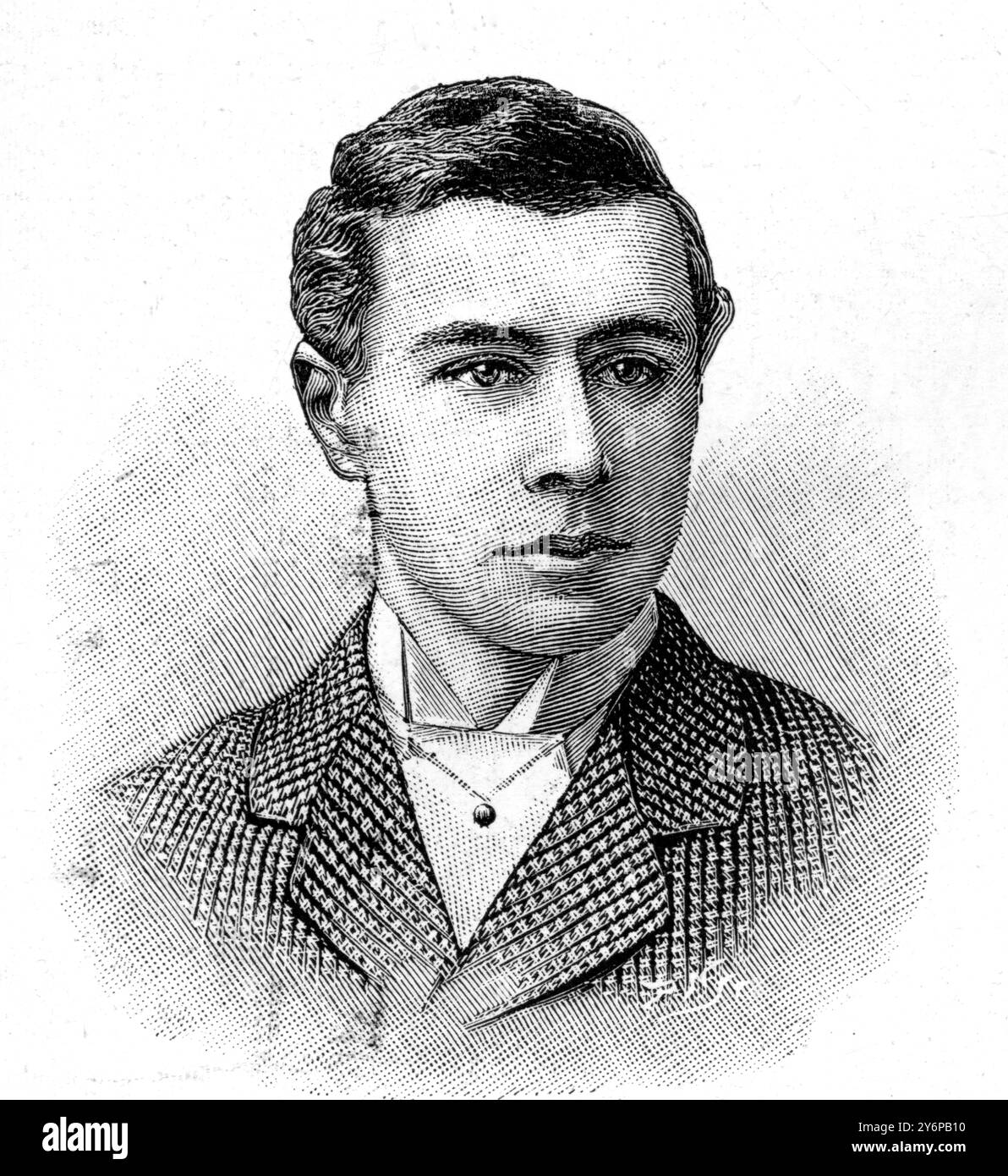 Il processo per omicidio Ardlamont in Scozia, la vittima dell'omicidio Lieut Windsor Dudley Cecil Hambrough l'omicidio di Ardlamont (noto anche come il mistero di Ardlamont e il caso Monson [che si è svolto ad Argyll, in Scozia, il 10 agosto 1893, ha dato origine a due casi giudiziari di alto profilo: un processo per omicidio a Edimburgo (HM Advocate V Monson) e un processo per diffamazione a Londra (Monson V Tussauds Ltd) l'anno successivo. Alfred John Monson ricevette il verdetto scozzese di "non provata" nel suo processo alla Corte Suprema per l'omicidio di Cecil Hambrough. Poi, nel 1894, citò in giudizio Madame Tussauds per diffamazione e. Foto Stock