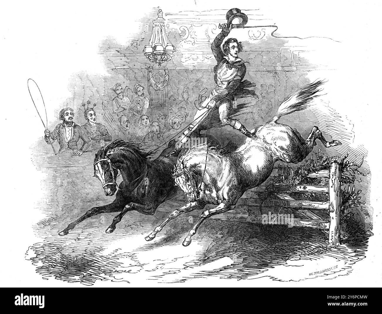 M Jean Polaski ' The British Fox Hunter ', ora esibendosi da Astley's . 29 gennaio 1848 Foto Stock