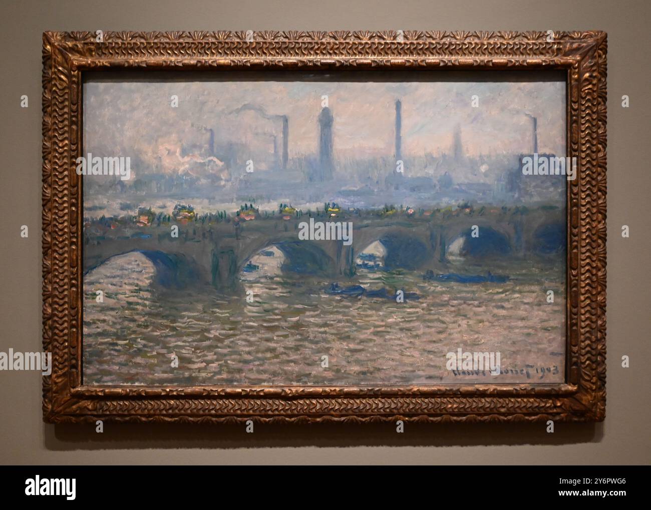 The Griffin Catalyst Exhibition, Monet e Londra. Vedute del Tamigi 27 settembre - 19 gennaio 2025 presso Denise Coates Exhibition Galleries , The Courtauld Gallery ... Foto Stock