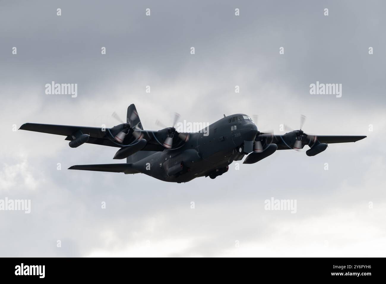 Waddington, Regno Unito. 26 settembre 2024. Lockheed CC-130 Hercules della Royal Canadian Air Force decolla durante l'esercitazione di Cobra Warrior 24-2 Royal Air Force Waddington alla Royal Air Force Station Waddington, Waddington, Regno Unito, 26 settembre 2024 (foto di Cody Froggatt/News Images) a Waddington, Regno Unito, il 26 settembre 2024. (Foto di Cody Froggatt/News Images/Sipa USA) credito: SIPA USA/Alamy Live News Foto Stock