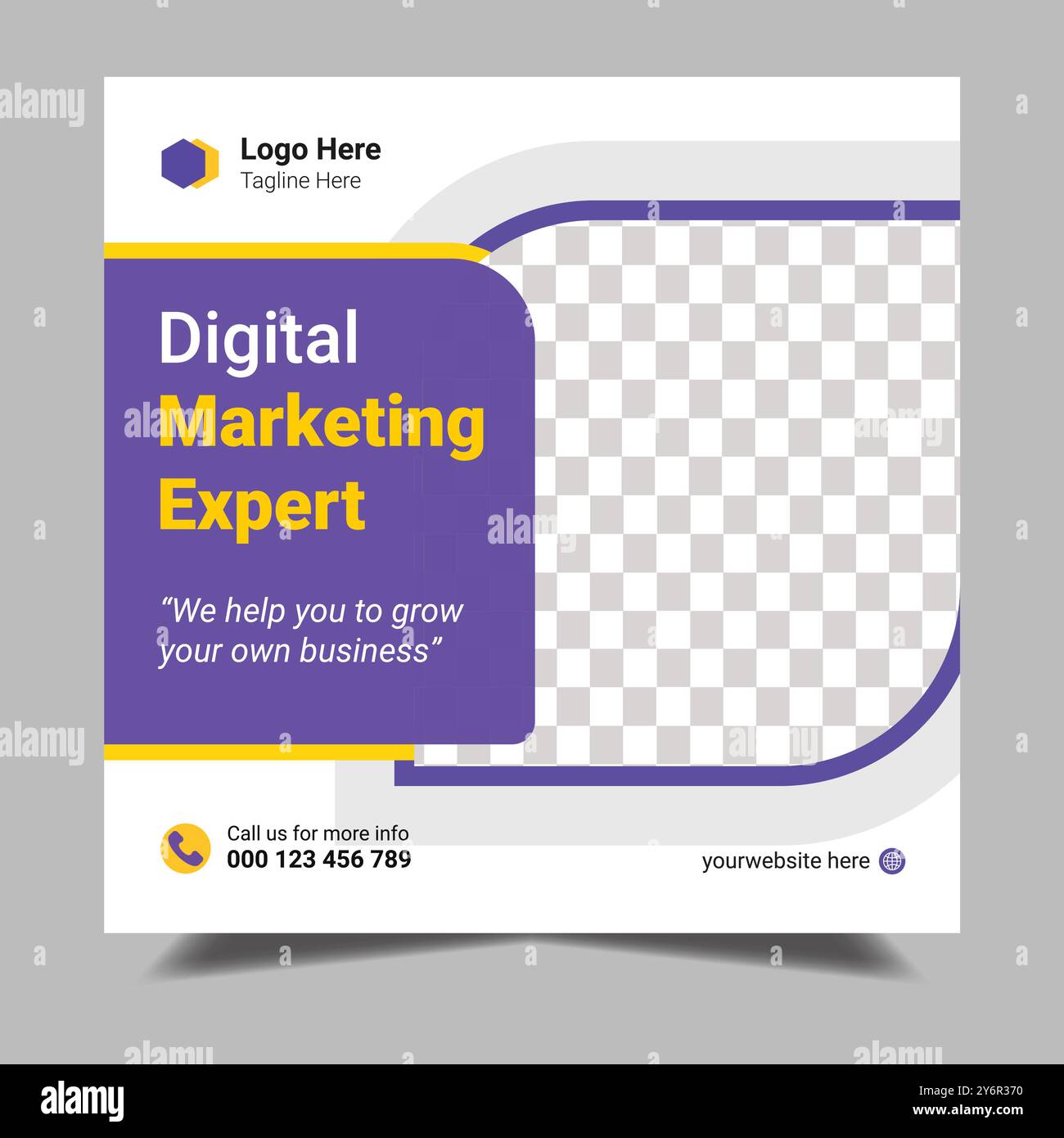 Digital marketing e post sui social media aziendali e modello di banner Instagram Illustrazione Vettoriale