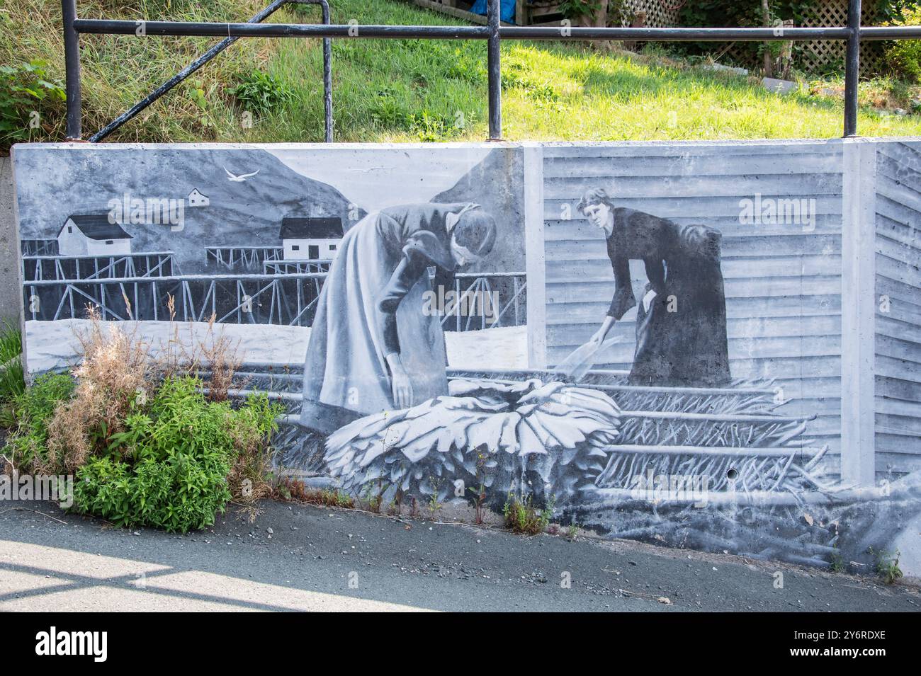 Murale sulla Battery Road a St. John's, Newfoundland & Labrador, Canada Foto Stock