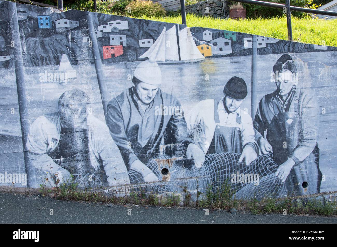 Murale sulla Battery Road a St. John's, Newfoundland & Labrador, Canada Foto Stock
