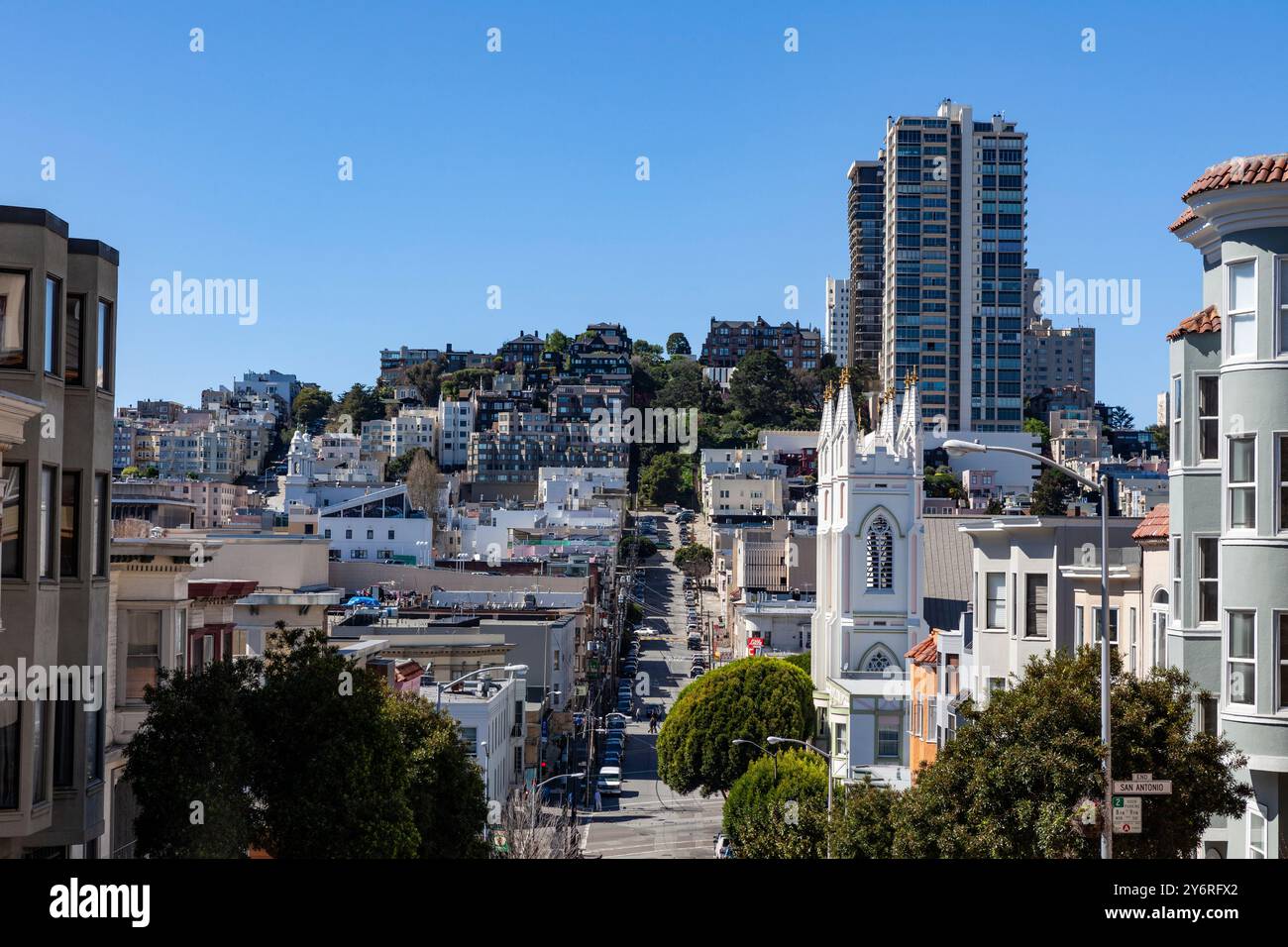 Zona residenziale del centro di San Francisco, California, Stati Uniti Foto Stock