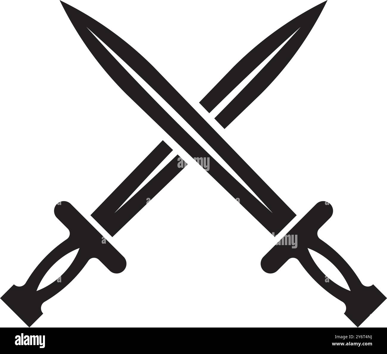 modello del logo illustrazione dell'icona vettoriale della spada Illustrazione Vettoriale