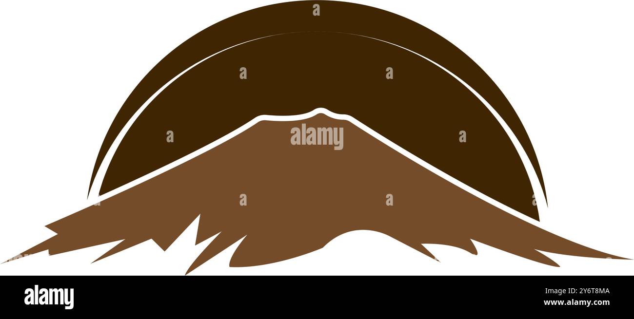 Disegno del logo dell'illustrazione vettoriale dell'icona della montagna Illustrazione Vettoriale