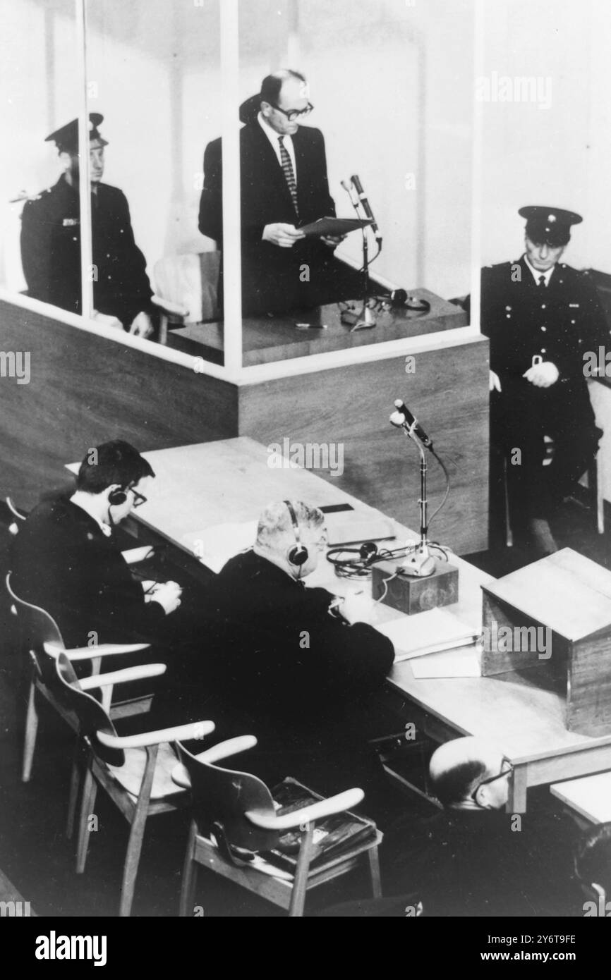 IL PROCESSO NAZISTA ADOLF EICHMANN A GERUSALEMME, 15 DICEMBRE 1961 Foto Stock