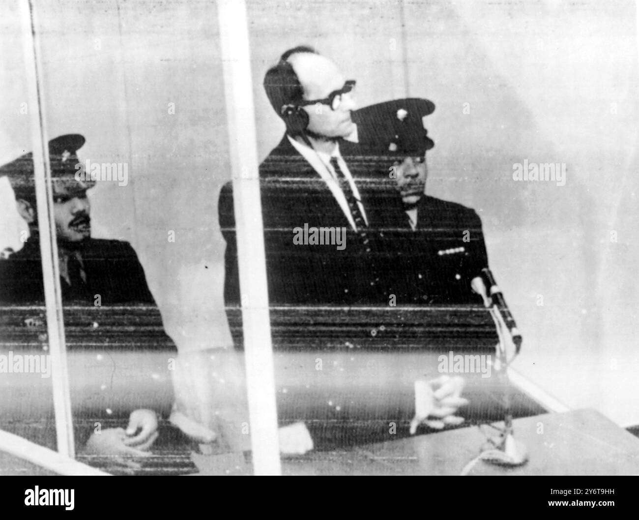 MOSHE LANDAU AL PROCESSO ADOLF EICHMANN A GERUSALEMME / 15 DICEMBRE 1961 Foto Stock