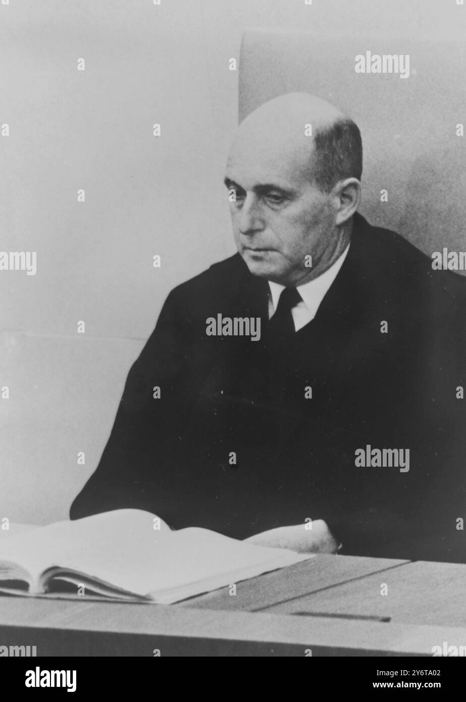 MOSHE LANDAU AL PROCESSO EICHMANN A GERUSALEMME / 14 DICEMBRE 1961 Foto Stock