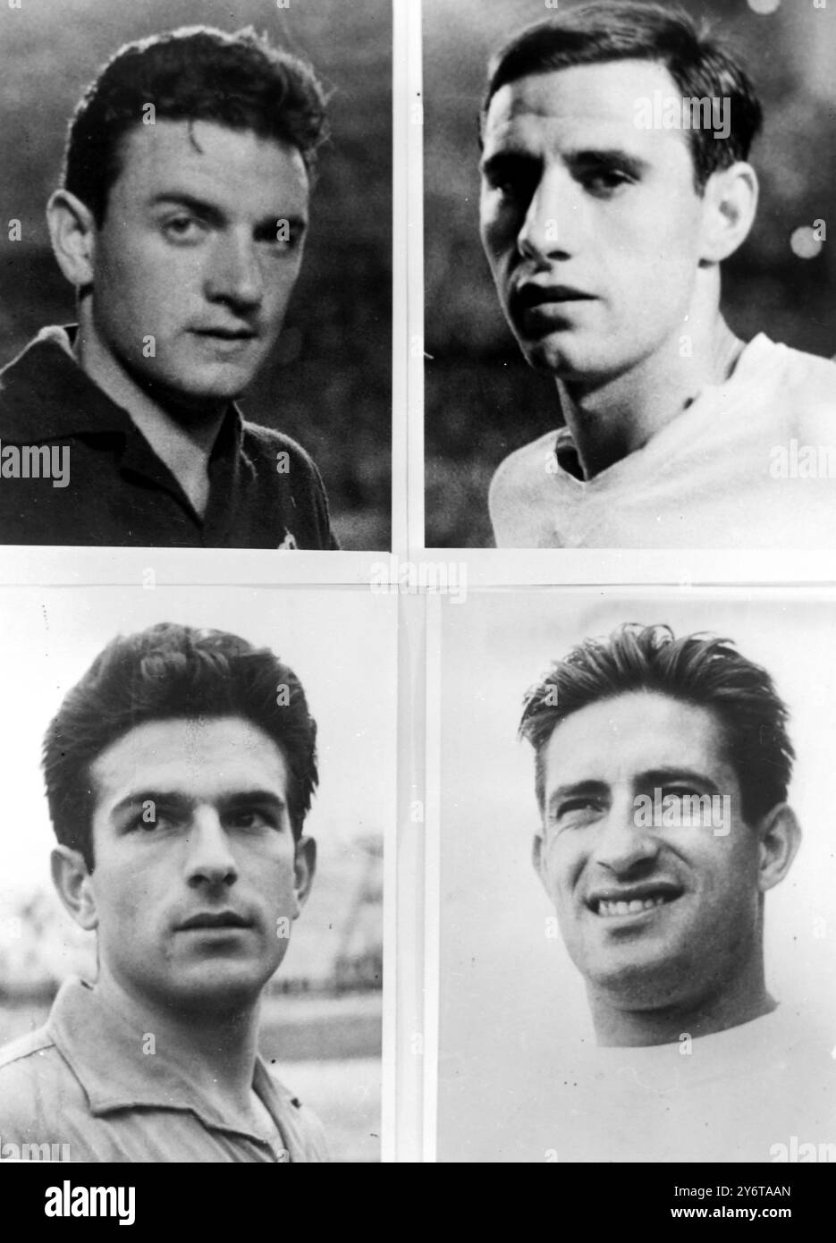CALCIATORI SPAGNOLI - JUAN ARAQUISTAIN, FELIX RUIZ GABARI E FELICIANO MUNOZ RIVILLA / 11 DICEMBRE 1961 Foto Stock