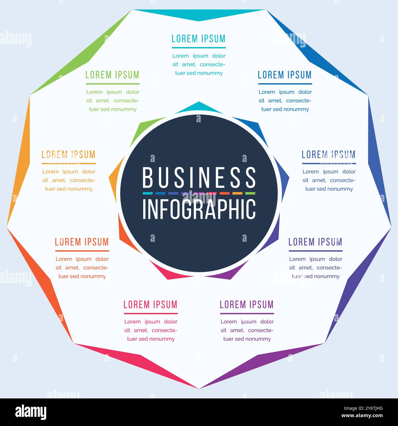 9 passaggi business Infografica design 9 passaggi, oggetti, elementi o opzioni infografica modello aziendale Illustrazione Vettoriale