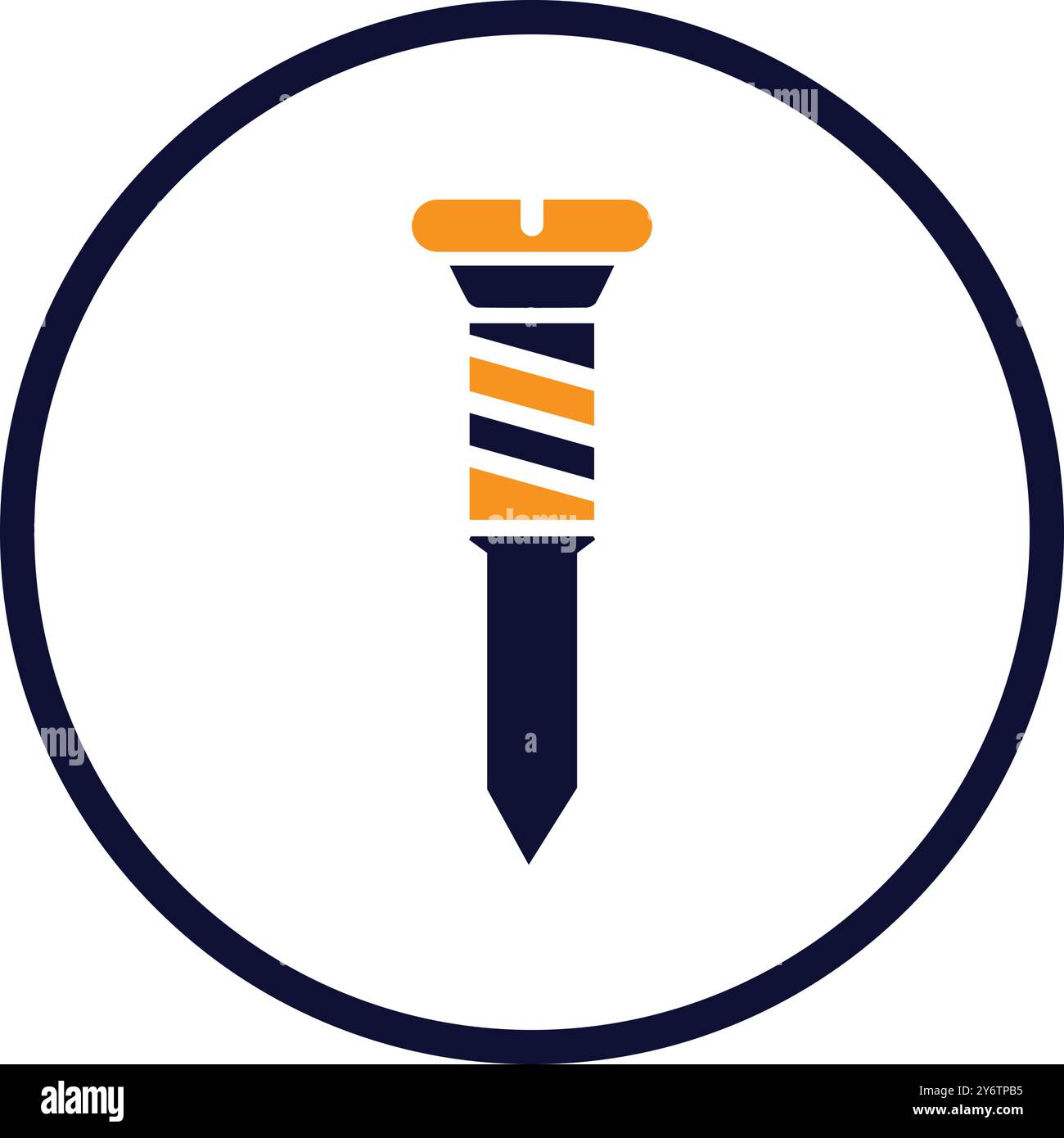 vite, chiodo, bullone, vite e icona chiodo Illustrazione Vettoriale