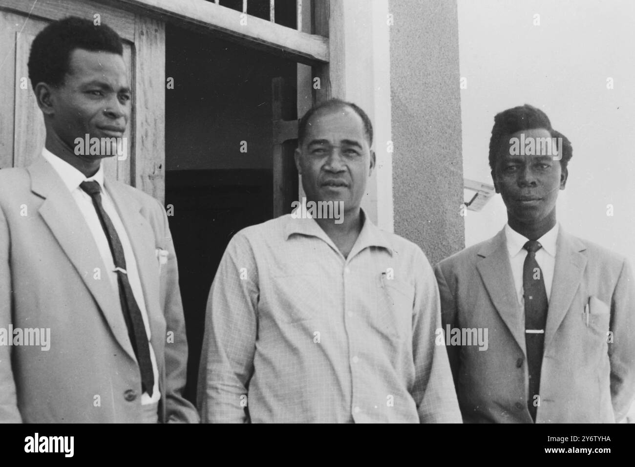 ELEZIONI IL MINISTRO DEL GHANA ARRIVA A DIFENDERE LE PERSONE ACCUSATE DI CRIMINI A ZANZIBAR 14 AGOSTO 1961 Foto Stock