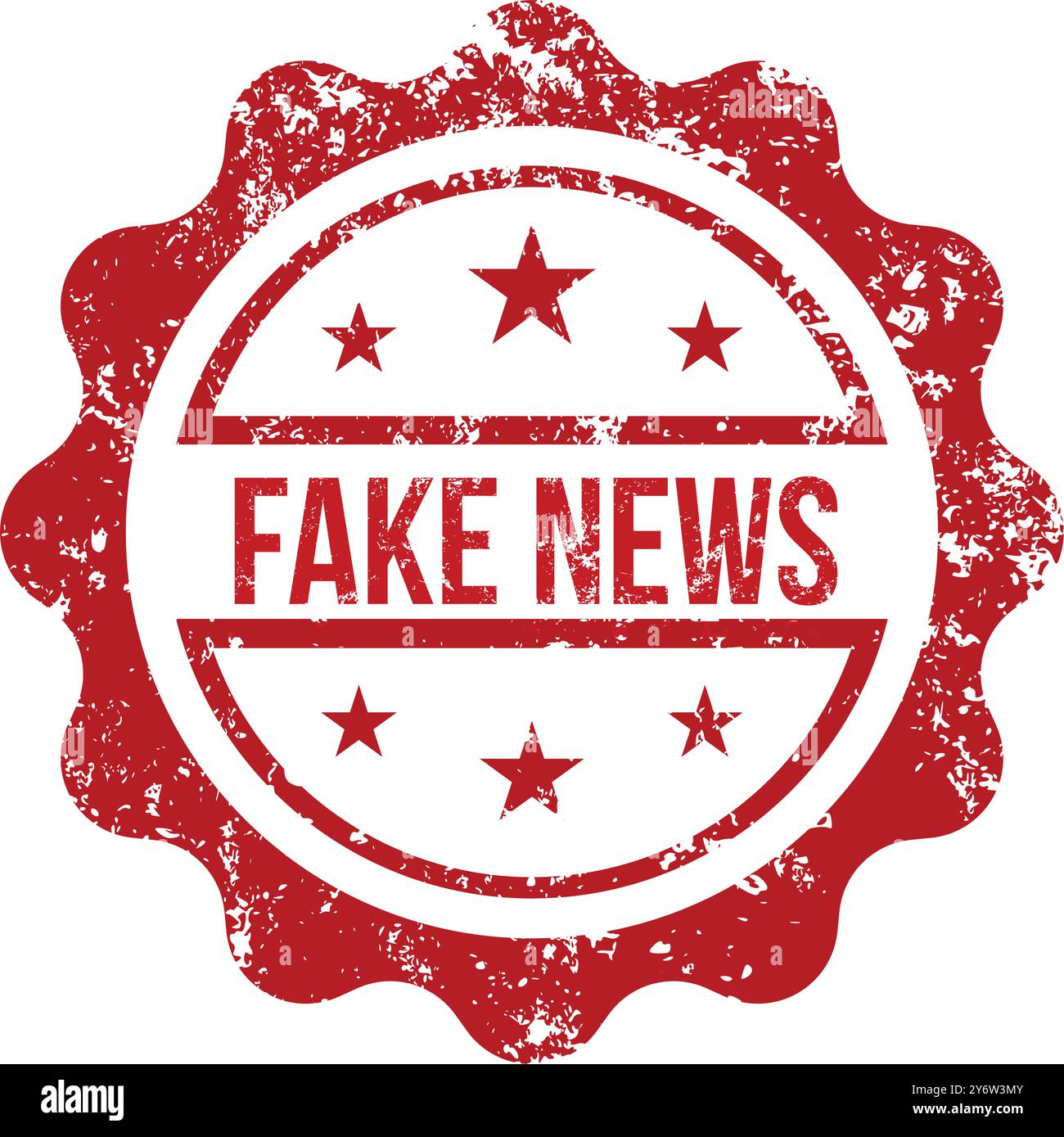 Notizie false - timbro di gomma rosso Illustrazione Vettoriale