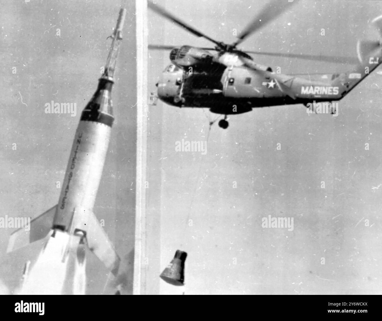 MISSILE GUIDATO E RAZZI LITTLE JOE CON PROGETTO MERCURY 29 APRILE 1961 Foto Stock