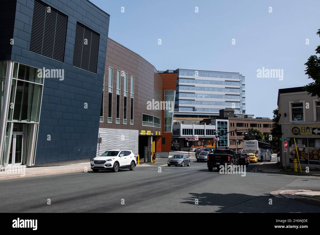 Water e Waldegrave Street nel centro di St. John's, Newfoundland & Labrador, Canada Foto Stock