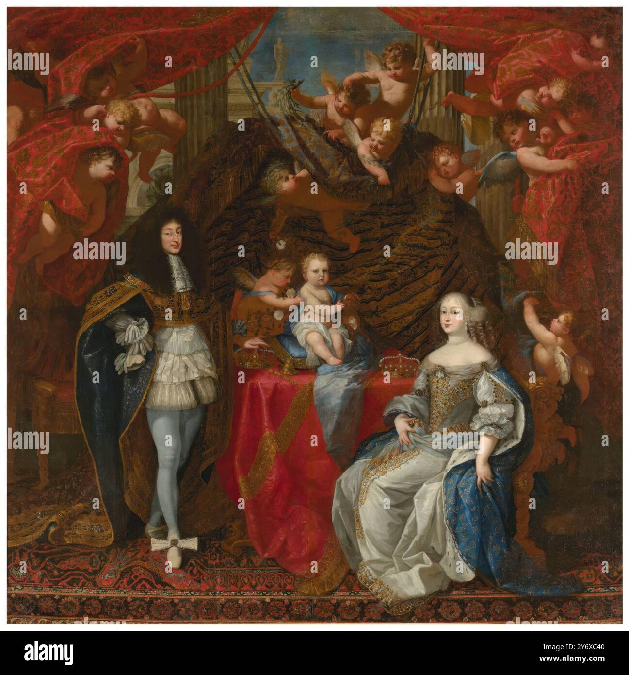 Carlo Delfino / "Carlo Emanuele II, Duca di Savoia, e la sua famiglia". 1666. Olio su tela. Museo: Museo del Prado, Madrid, España. Foto Stock