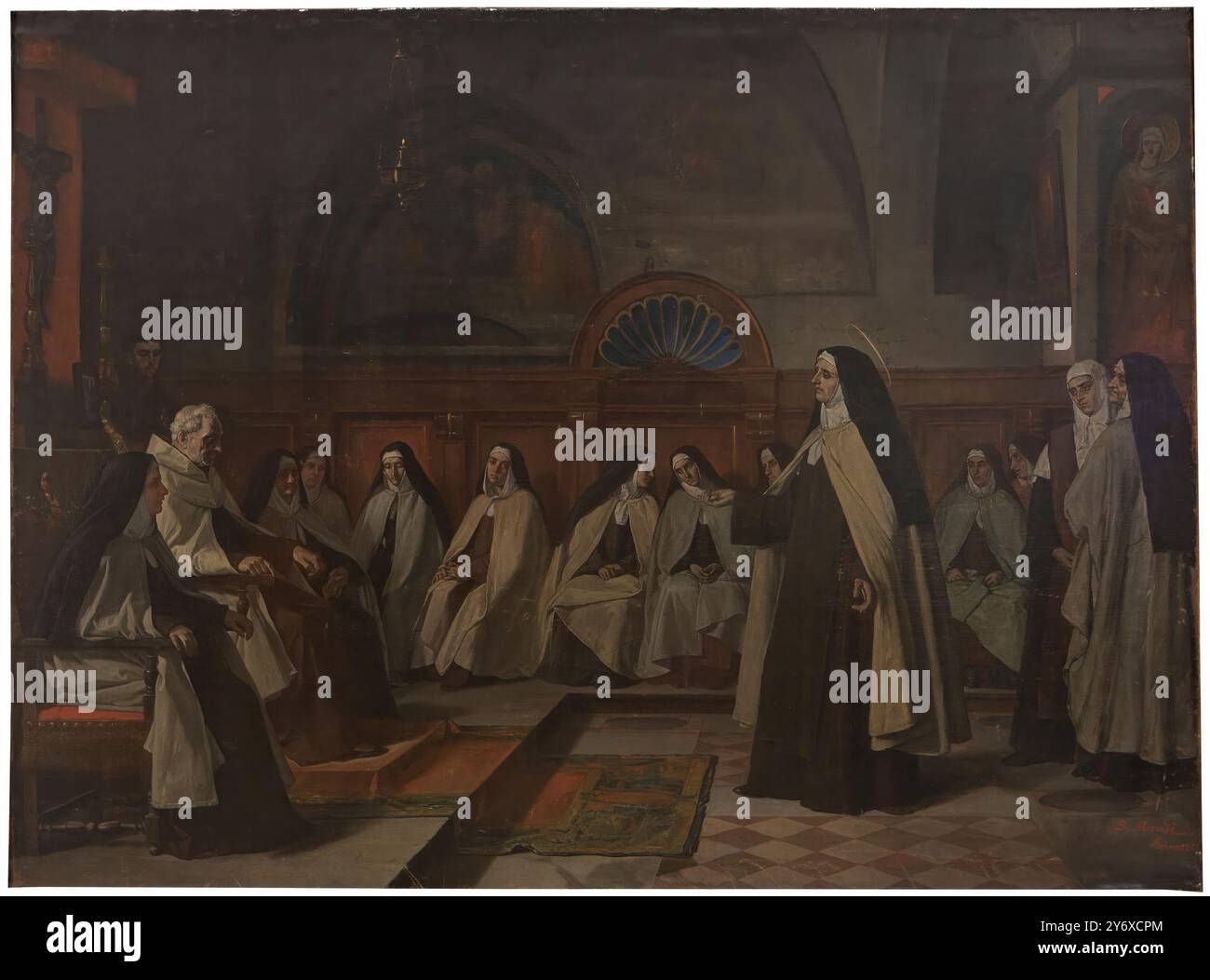 Benito Mercadé y Fábregas / "Santa Teresa di Gesù". 1868. Olio su tela. Museo: Museo del Prado, Madrid, España. Foto Stock