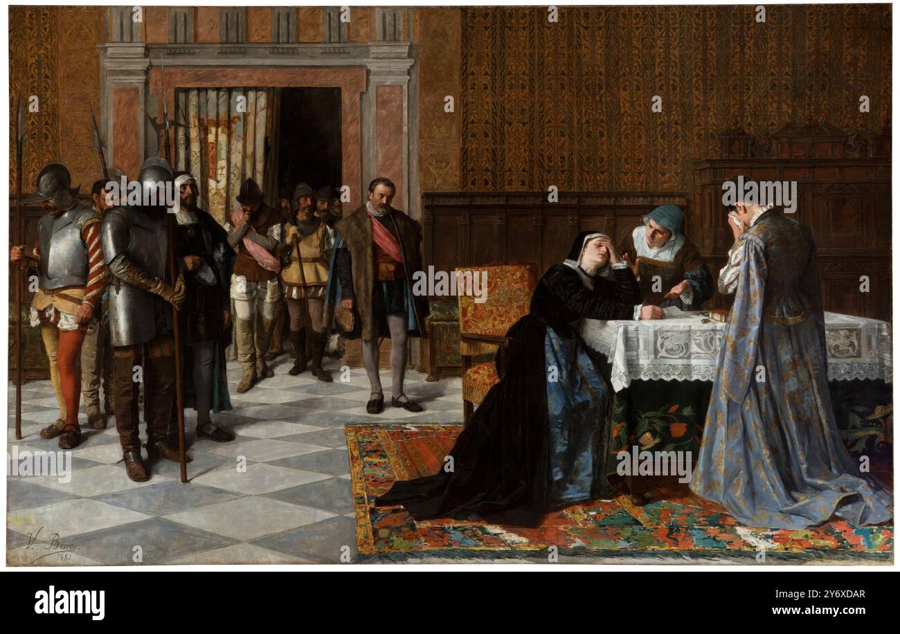 Vicente Borrás y Mompó / "María Pacheco de Padilla dopo Villalar". 1881. Olio su tela. Museo: Museo del Prado, Madrid, España. Foto Stock