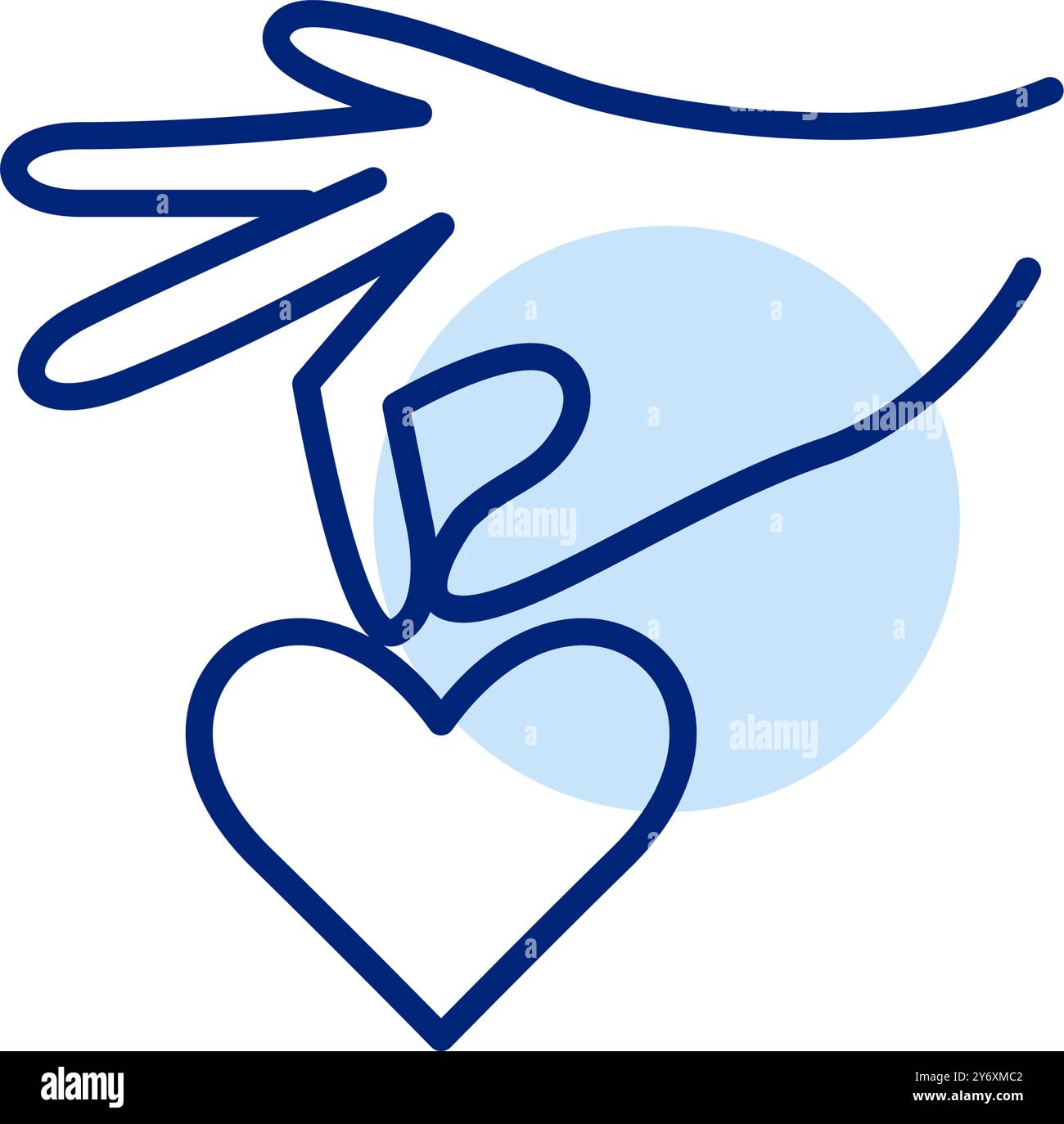 Mano che tiene il cuore. L'amore, l'affetto, il sostegno e la carità funzionano. Pixel Perfect, icona del vettore di traccia modificabile Illustrazione Vettoriale