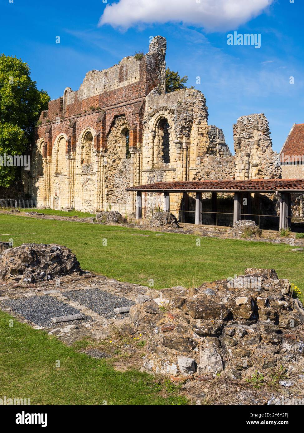 St Augustine's Abbey, Abbey Ruins, Canterbury, Kent, Inghilterra, REGNO UNITO, REGNO UNITO. Foto Stock