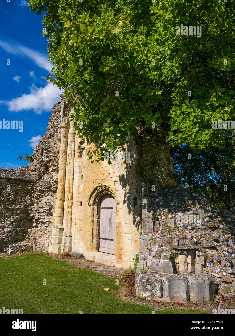 Ethelbert Tower, St Augustine's Abbey, Abbey Ruins, Canterbury, Kent, Inghilterra, Regno Unito, Gran Bretagna. Foto Stock
