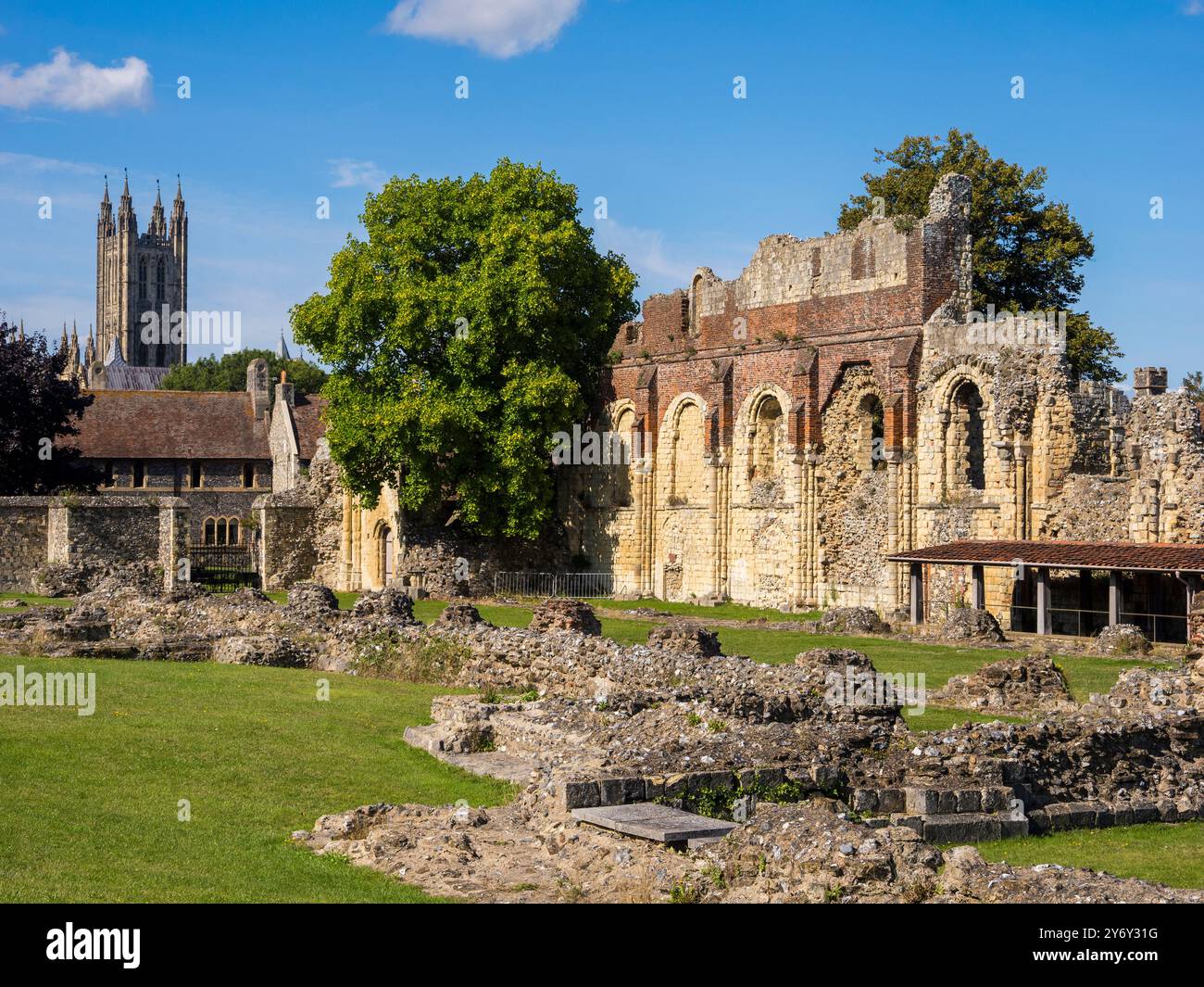 St Augustine's Abbey, Abbey Ruins, Canterbury, Kent, Inghilterra, REGNO UNITO, REGNO UNITO. Foto Stock
