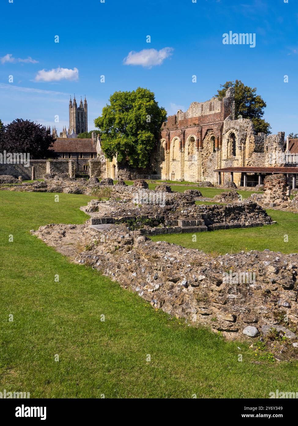 St Augustine's Abbey, Abbey Ruins, Canterbury, Kent, Inghilterra, REGNO UNITO, REGNO UNITO. Foto Stock