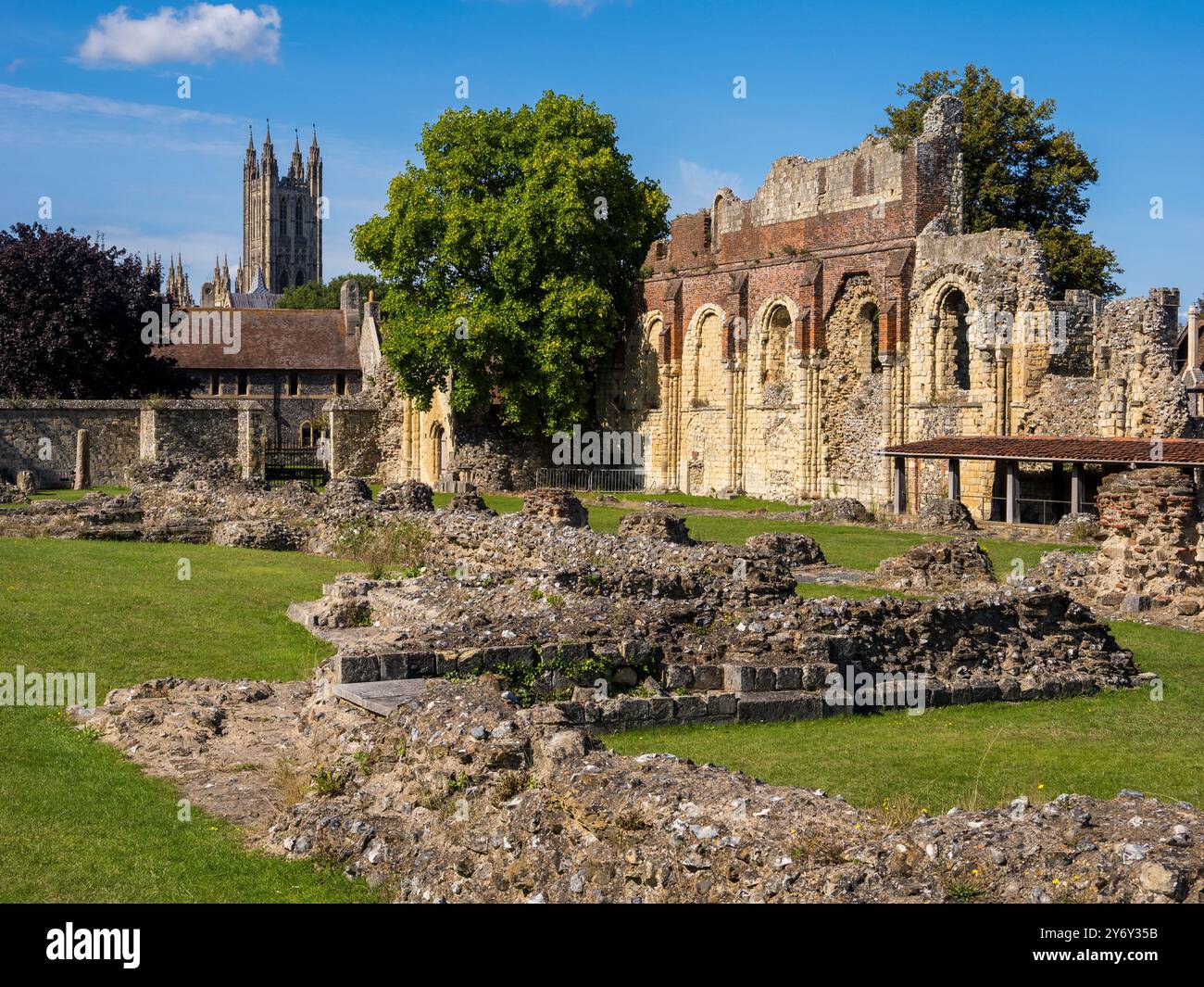 St Augustine's Abbey, Abbey Ruins, Canterbury, Kent, Inghilterra, REGNO UNITO, REGNO UNITO. Foto Stock