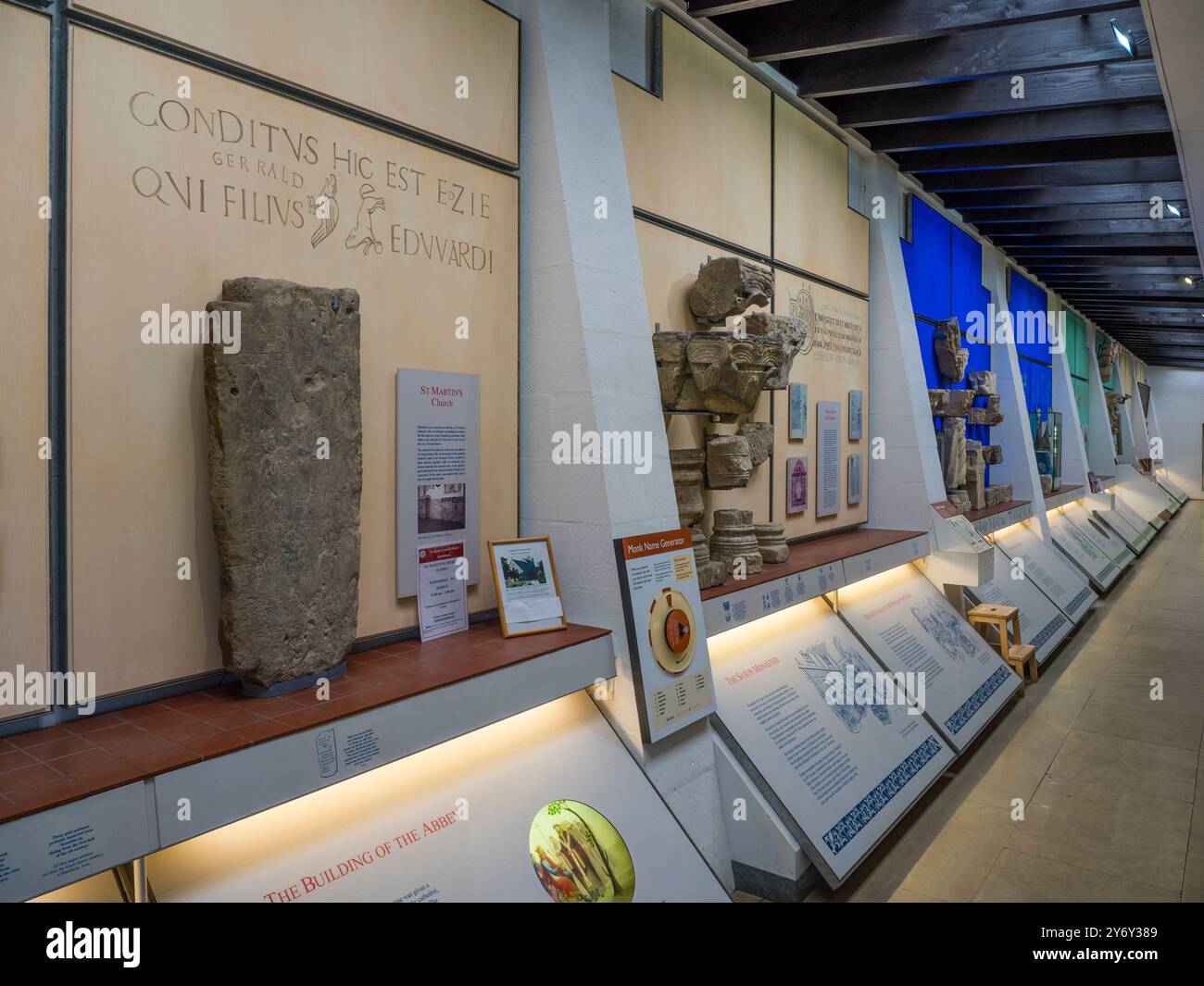 Museo, abbazia di St Augustine, rovine dell'abbazia, Canterbury, Kent, Inghilterra, Regno Unito, Gran Bretagna. Foto Stock