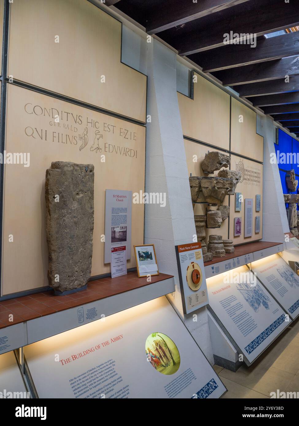 Museo, abbazia di St Augustine, rovine dell'abbazia, Canterbury, Kent, Inghilterra, Regno Unito, Gran Bretagna. Foto Stock