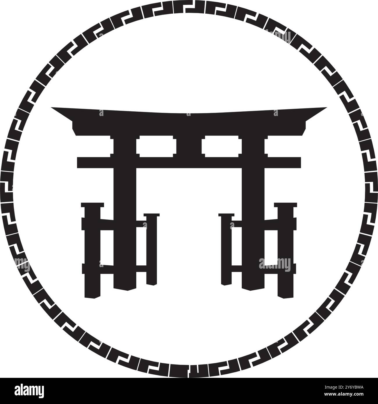 Illustrazione dell'icona del gate torii Design dell'elemento Illustrazione Vettoriale