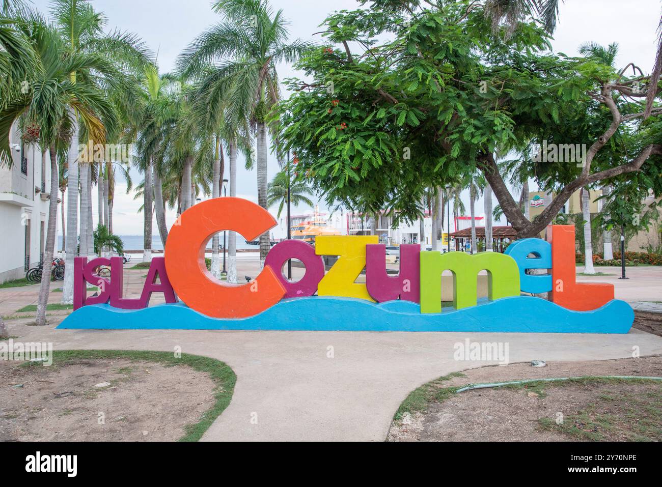 Isla Cozumel firma a San Miguel de Cozumel, Messico Foto Stock