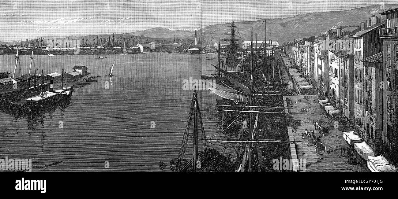 Il porto commerciale di Tolone, Francia. 13 settembre 1884 Foto Stock