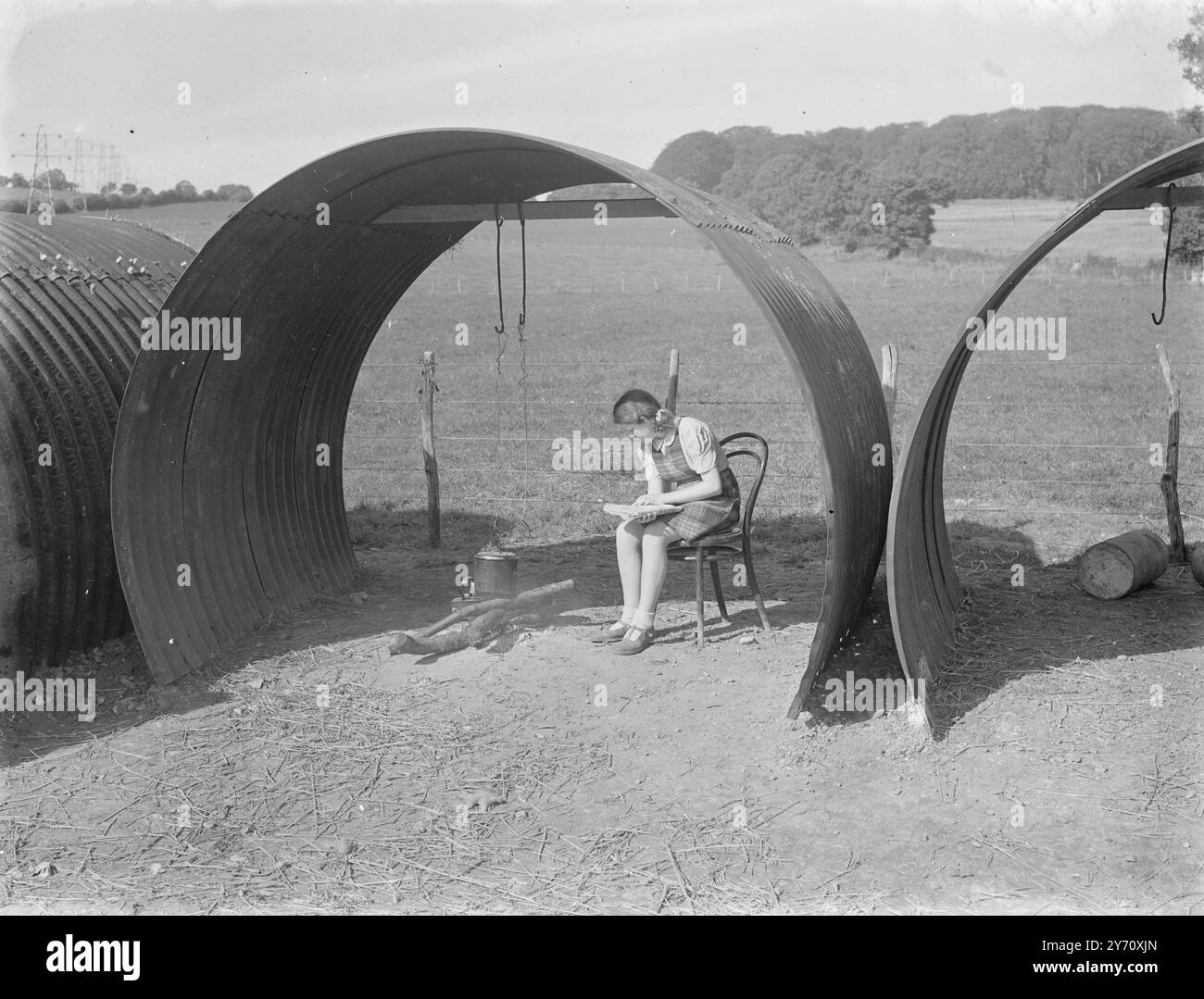 Cucina per ragazze a Hop Field. Gennaio 1946 Foto Stock