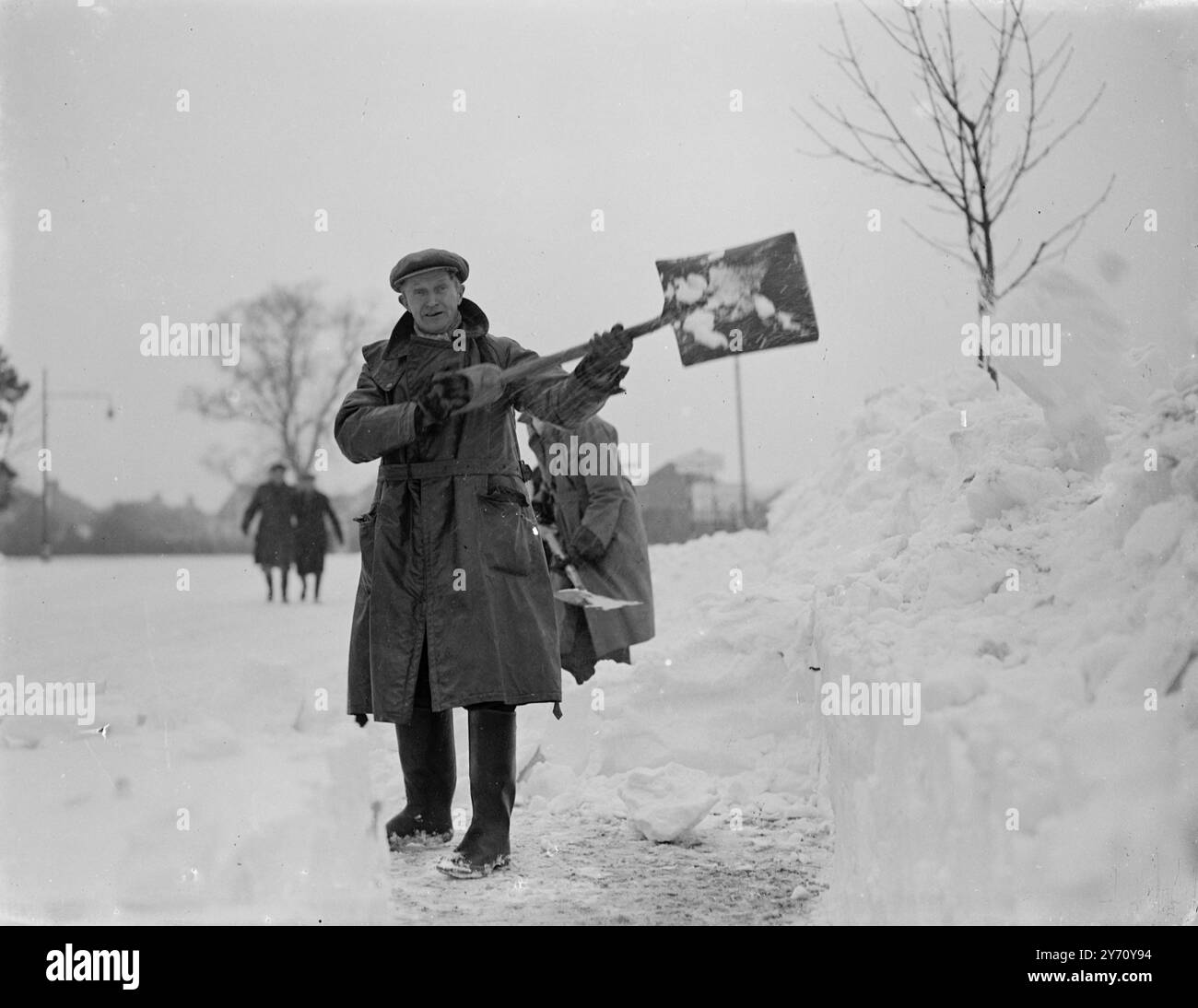 Rimozione della neve 1940 Foto Stock