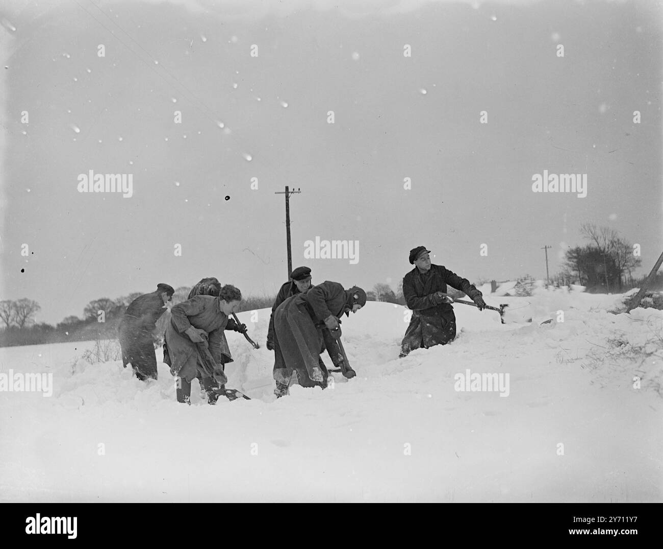 Breadhurst innevato - neve libera . Gennaio 1947 Foto Stock
