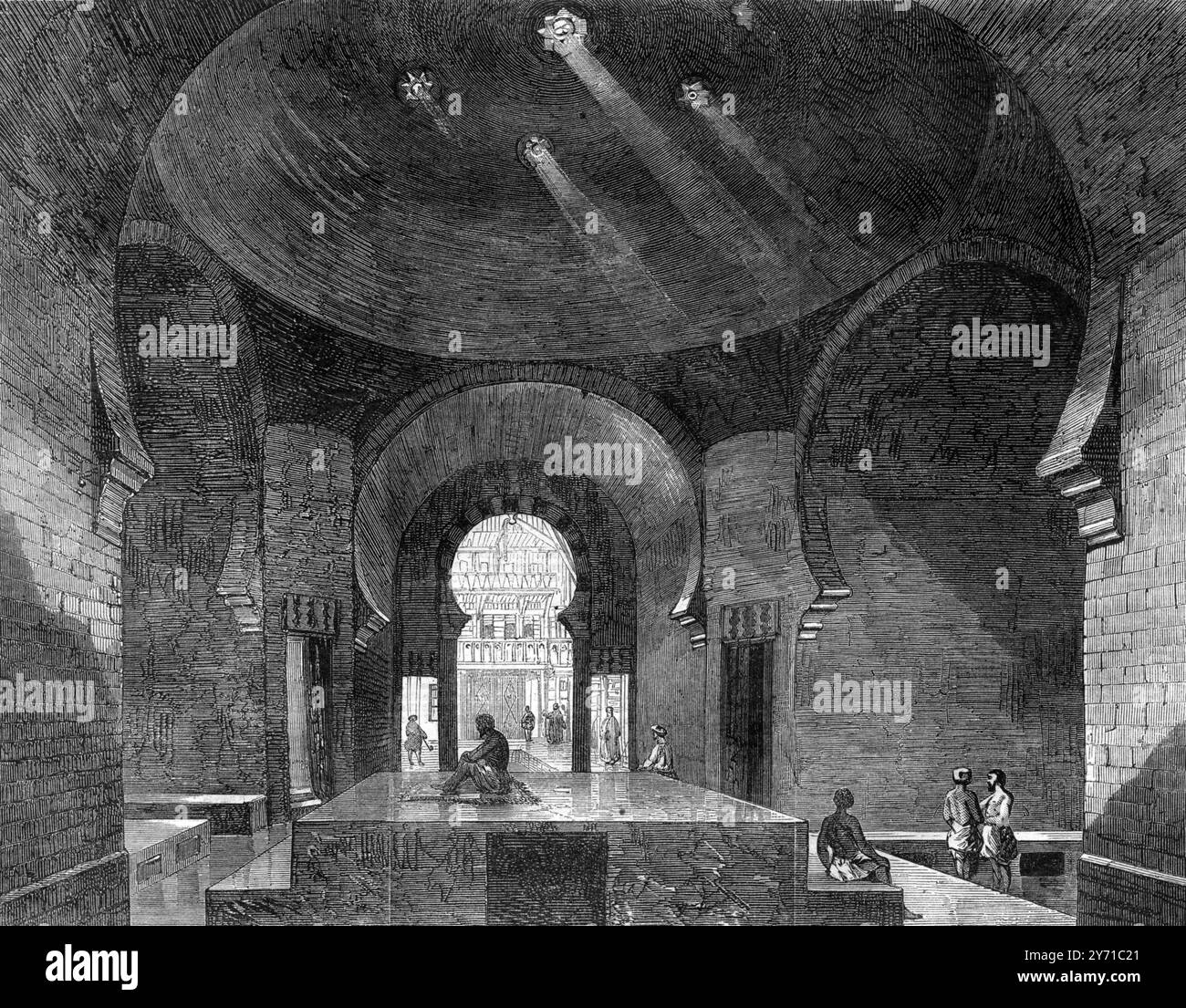 Bagni turchi in Jermyn Street , Londra : The Hararah , o camera calda . 26 luglio 1862 Foto Stock