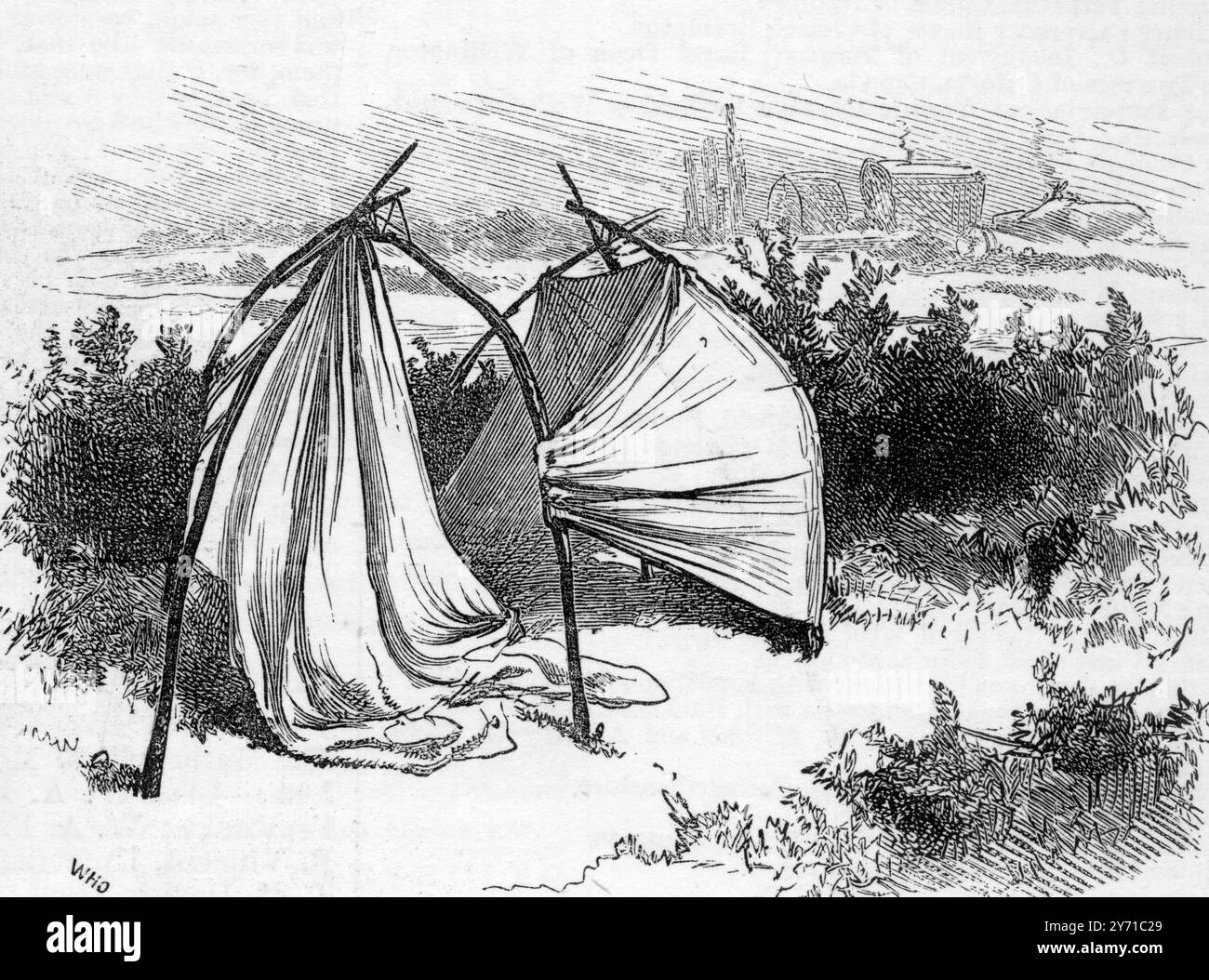 Bozzetti di Roma Life round London Bachelor's bedroom , Mitcham Common , Surrey 3 gennaio 1880 Foto Stock