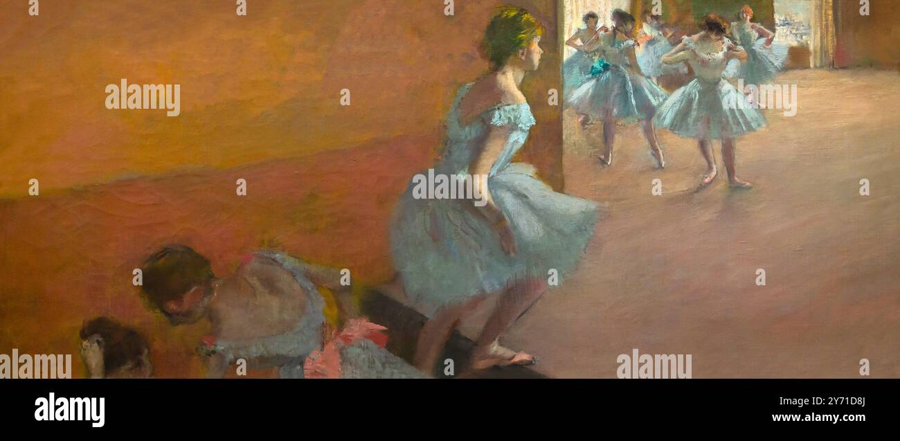 Danseuses Montant un Escalier, ballerini che arrampicano su una scala, ballerini che arrampicano le scale, ballerini che montano una scala, Edgar Degas, 1886-1888, Foto Stock